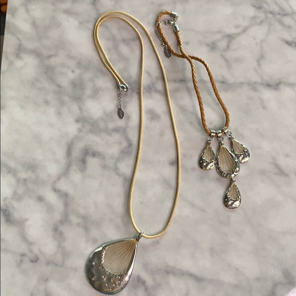 Vintage Guess String Web Silver Teardrop Necklace… - image 6